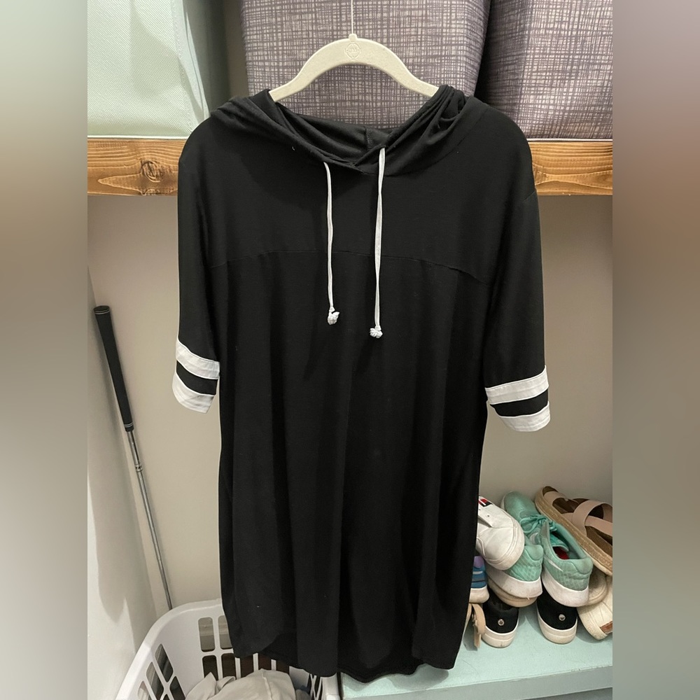 Comfy Tshirt Dress with hoodie